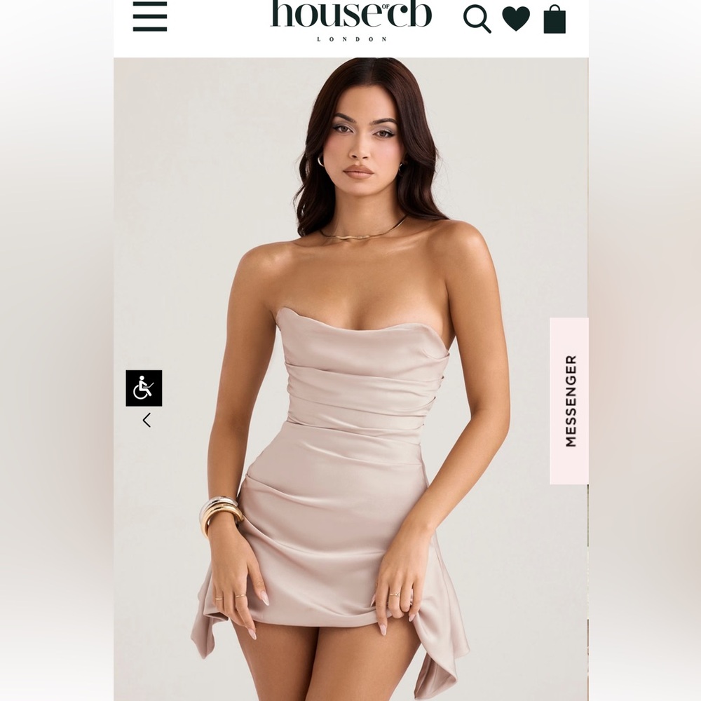 House of CB Jasmine oyster drapes strapless corset dress